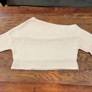 Revolve Lovers + Friends Cropped Off the Shoulder Blush Sweater size xs